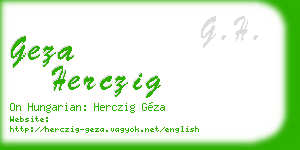 geza herczig business card